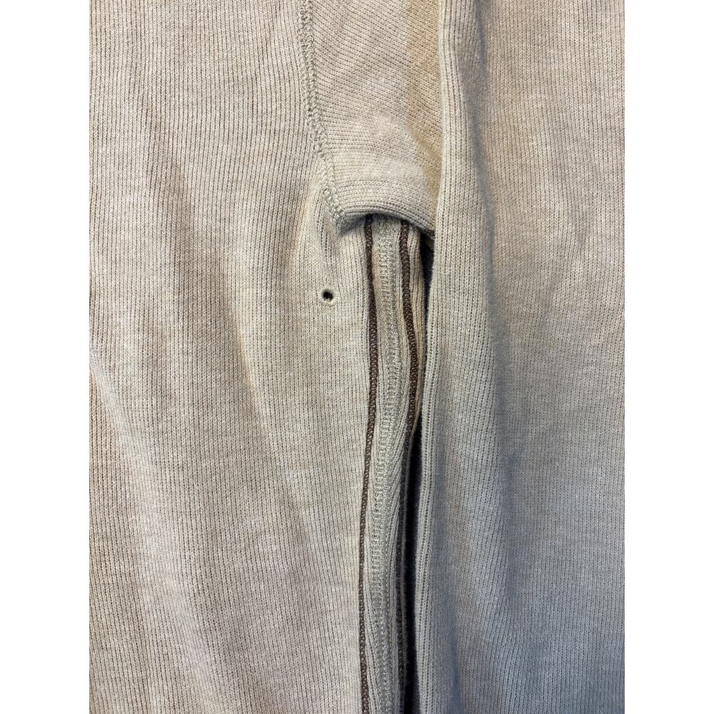 Hathaway 1/4 Zip Sweater, Tan w/ Brown Stitching on Sleeves, Men’s Loose Fit Med - Picture 4 of 9